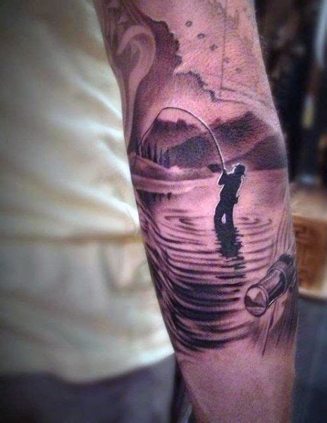 Fisherman Silhouette Tattoo