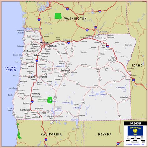 Oregon Highway and Road Map | Oregon travel, Oregon city, Mcminnville oregon