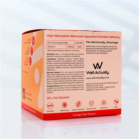 Liposomal Vitamin C Sachets - 1000mg - 30 Pack - Orange Twist Flavour ...