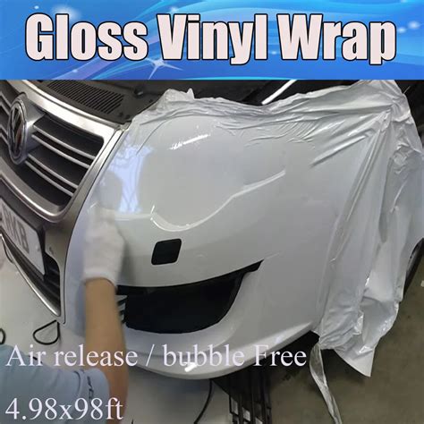 High Gloss White Glossy Vinyl Wrap For Car Wrap with Air Bubble Free Shiny White Gloss Car Body ...