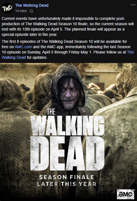 ‘The Walking Dead’ SEASON 10 FINALE POSTPONED!