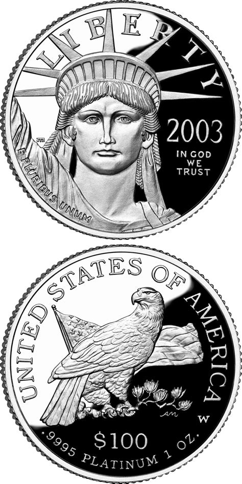 100 dollars coin - American Eagle Platinum One Ounce Proof Coin | USA 2003