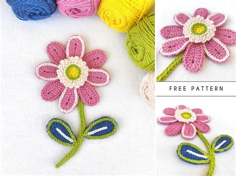 How to Crochet Flower Applique | Free Beginner-Friendly Pattern