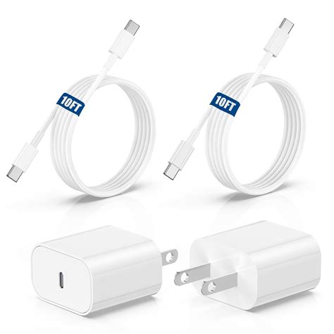 Amazon.com: iPhone 15 Fast Charger Block and 10ft Type C to C Cable ...