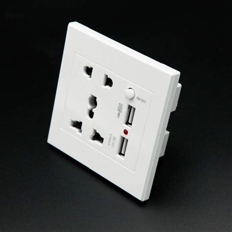 AC 110 250V 13A USB Wall Socket Universal Wall Socket Panel With 2 USB ...