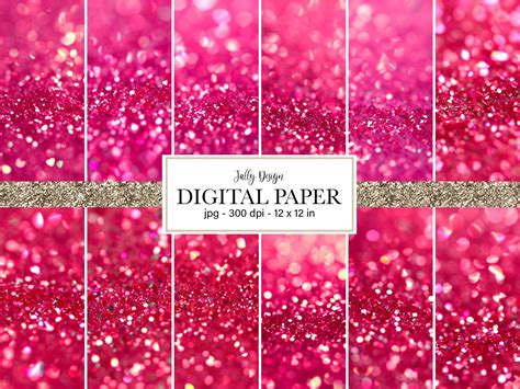 Hot Pink Glitter Digital Paper Graphic by jallydesign · Creative Fabrica