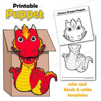 Chinese Dragon Craft Activity | Paper Bag Puppet Template | TpT