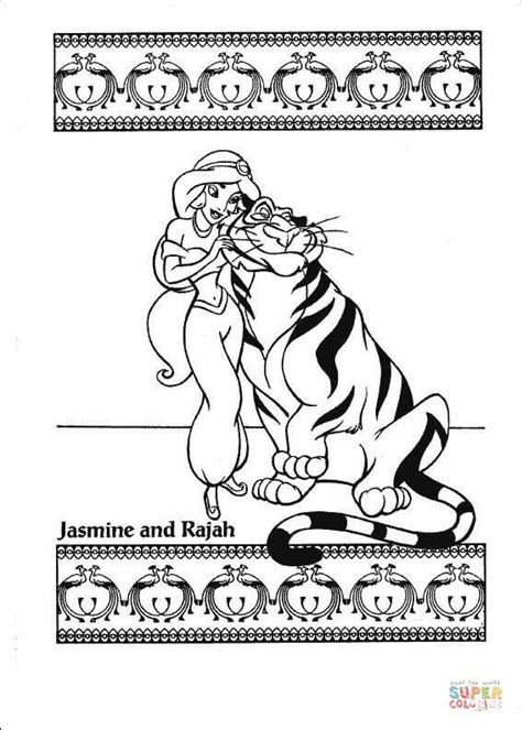 Jasmine And Rajah coloring page | Free Printable Coloring Pages