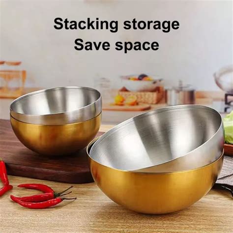 STAINLESS STEEL KOREAN Salad Bowl Safe Modern Rounded Edge Stain-resistant Bowl $23.29 - PicClick