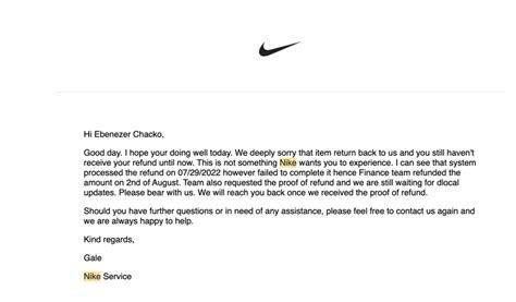 Nike India — Refund Not Issued Since 30 Days