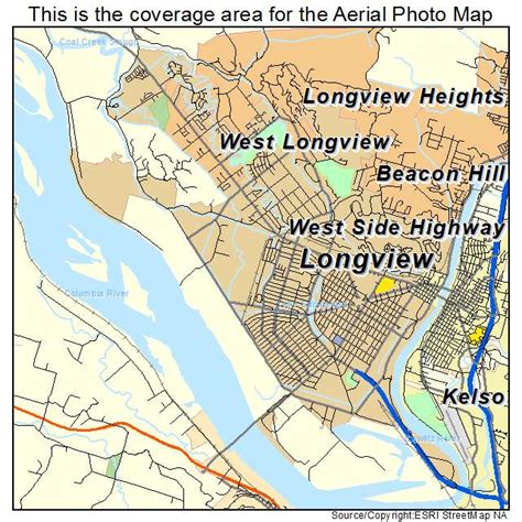 Aerial Photography Map of Longview, WA Washington