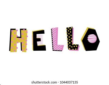 Hand Drawn Decorative Lettering Hello Design Stock Vector (Royalty Free) 1044037135 | Shutterstock