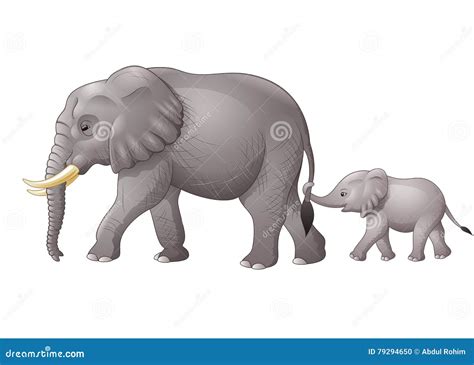 Cute Mother and Baby Elephant Stock Vector - Illustration of elephant, mammal: 79294650