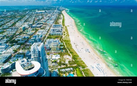 Aerial view of south beach miami hi-res stock photography and images - Alamy