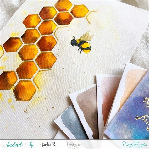 Beautiful honey comb watercolor honey bee edition – Artofit