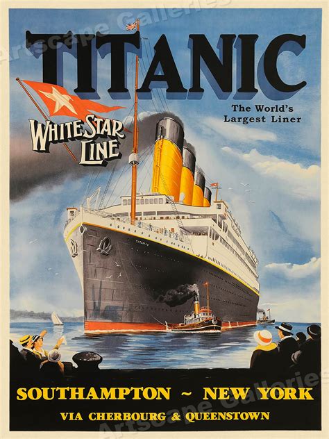 1912 Titanic World's Largest Liner White Star Line Vintage Travel Poster - 24x32 | eBay