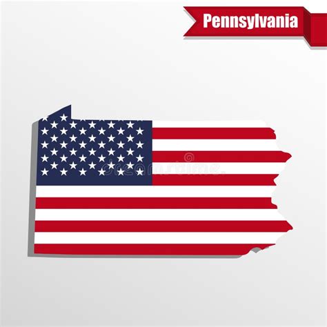 Pennsylvania Outline Map And Flag Stock Vector - Illustration of state, vector: 97881668