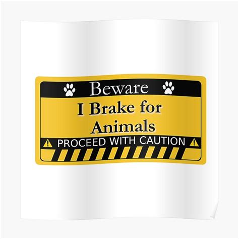 "Funny car warning I brake for animals Car Magnet | I brake for ...