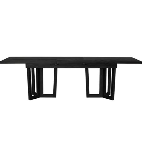 Black Wood Extendable Dining Table - AptDeco