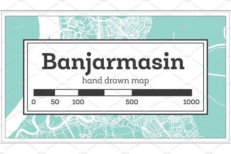 Banjarmasin Indonesia City Map | Transportation Illustrations ~ Creative Market