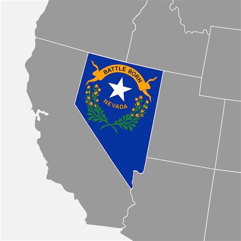 Premium Vector | Nevada state map with flag Vector illustration