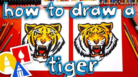 How To Draw A Realistic Tiger Head - YouTube