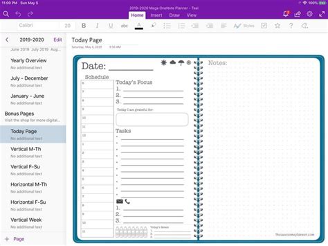 2019-2020 Mega Planner for Microsoft OneNote Teal Academic | Etsy | Planner, One note microsoft ...