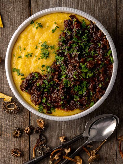 Polenta with Mushroom Ragu Recipe - Italian Mushroom Ragu