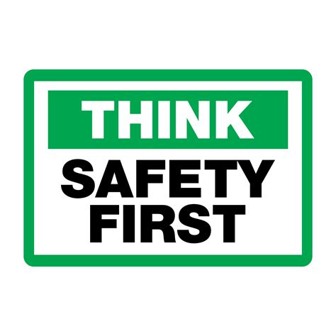 Think Safety First Sign on Transparent Background 17177816 PNG