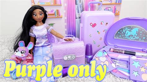 Packing Purple Items only for vacation in Real Littles suitcase and bag ...