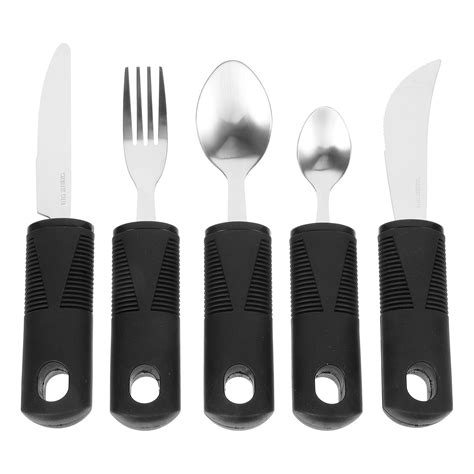 NUOLUX Adaptive Utensils Fork Elderly Tableware Spoon Utensil Weighted Parkinsons Cutlery Set ...