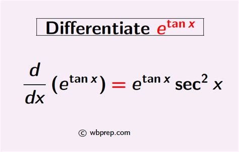 Differentiation of e^tanx | Differentiate e^tanx - WBPREP