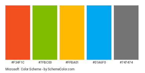 Microsoft Color Scheme » Brand and Logo » SchemeColor.com