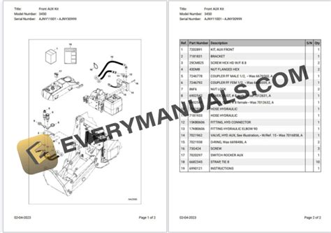 Bobcat 3450 AJNY11001 - AJNY30999 Parts Catalog