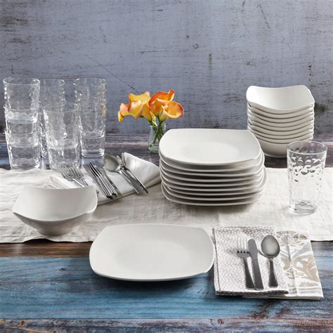 Gibson Home 48-Piece White Kitchen Basic Essentials Dinnerware Set - Walmart.com