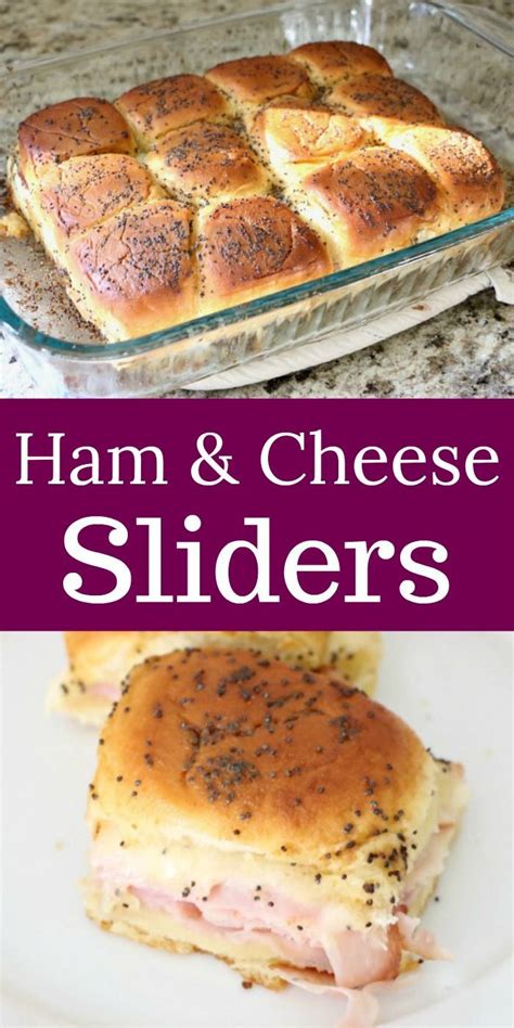 Ham & Cheese Sliders These Baked Ham and Cheese Sliders are the perfect quick and easy sandwich ...