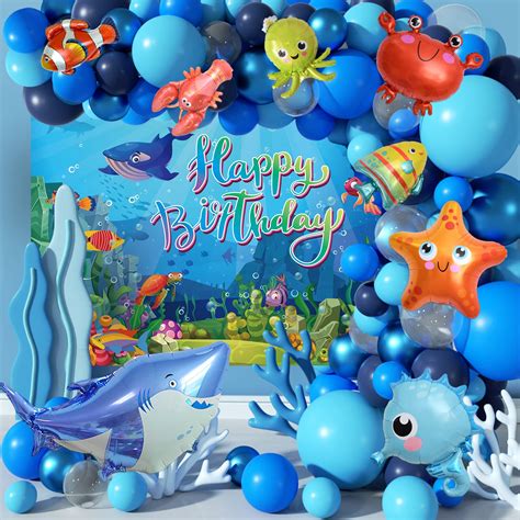 Buy MOMOHOO Under The Sea Party Decorations - 106Pcs Ocean Theme ...