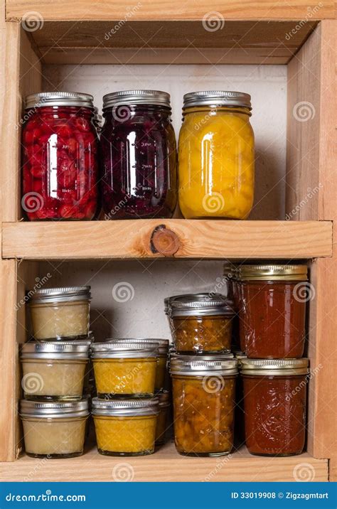 Storage Shelves with Canned Food Stock Photo - Image of store ...