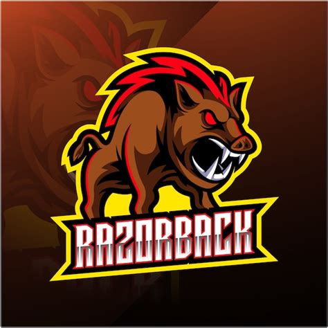 Premium Vector | Razorback sport mascot logo