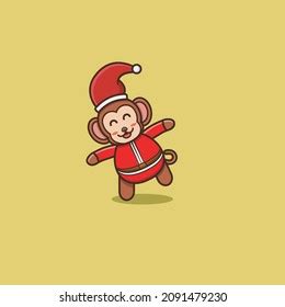 Funny Cute Baby Monkey Santa Clause Stock Vector (Royalty Free) 2091479230 | Shutterstock