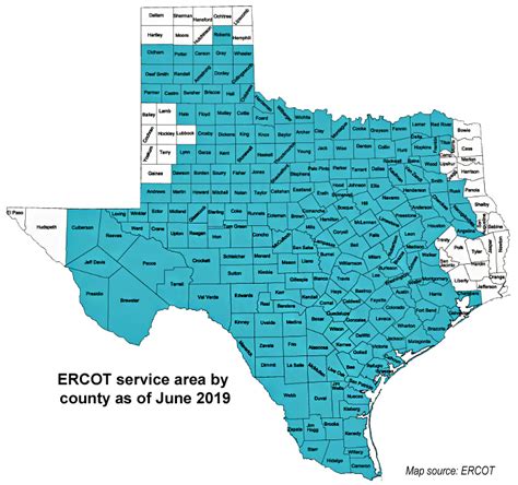 Ercot Map With Counties And Zones