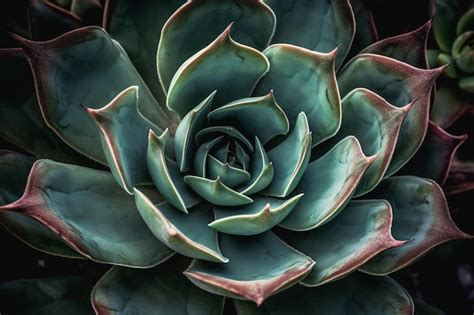 Premium Photo | A close up of a succulent plant with a green leaf.