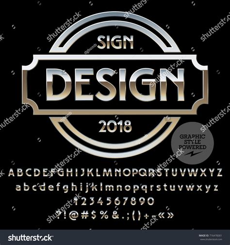 Vector Logo Template Silver Alphabet Set Stock Vector (Royalty Free) 716478301 | Shutterstock