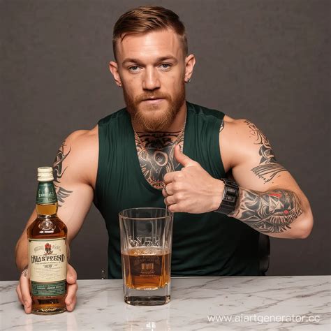 Conor McGregor Poses with a Premium Whiskey Bottle for Elegance and ...