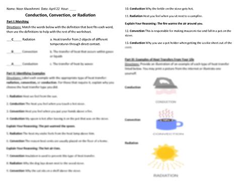 SOLUTION: Thermal energy transfer worksheet - Studypool