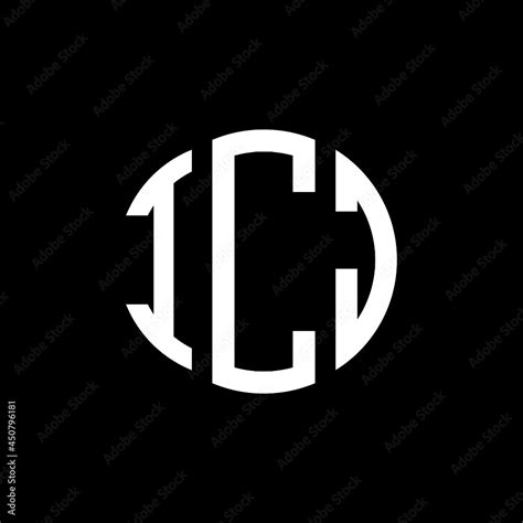 ICJ letter logo design. ICJ modern letter logo with black background ...