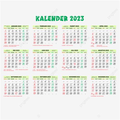 Kalender 2023, 2023, Kalender, Kalender Bahasa Indonesia PNG and Vector with Transparent ...