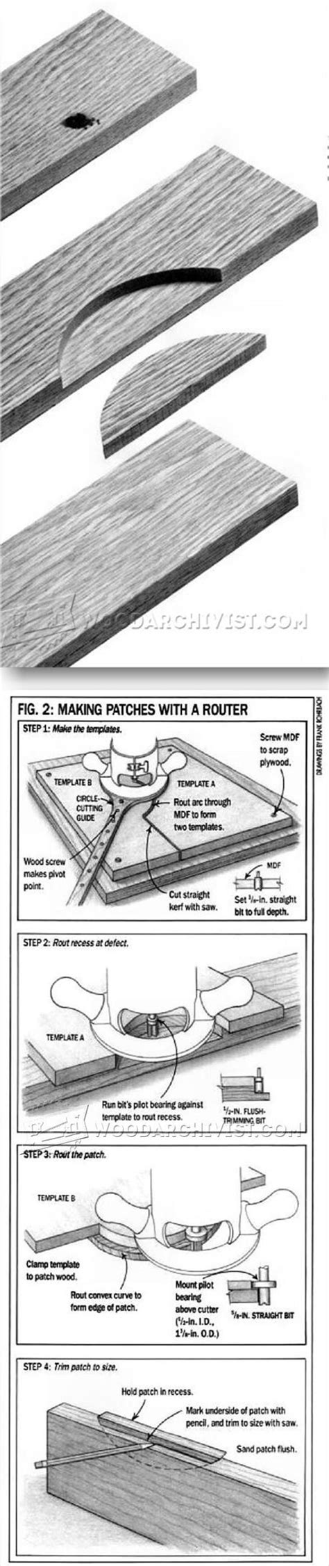 Routing Perfect Patches - Finishing and Decoration Tips and Techniques | WoodArch… | Woodworking ...