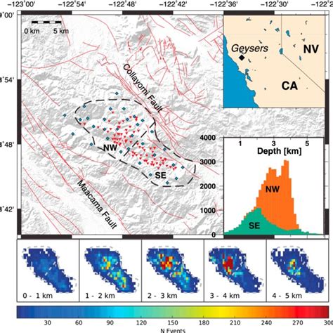 The Geysers (TG) geothermal field in Northern California (top-right ...