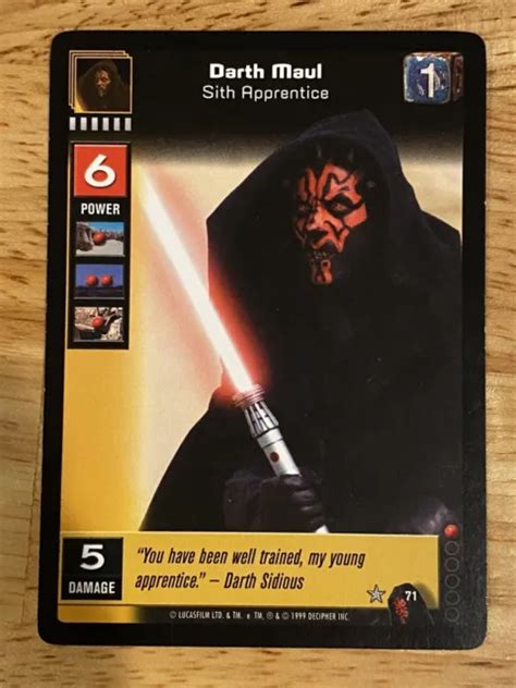 STAR WARS CCG TCG Sith Rising 72/90 Darth Maul (D) Sith Apprentice Dark Jedi $3.69 - PicClick CA